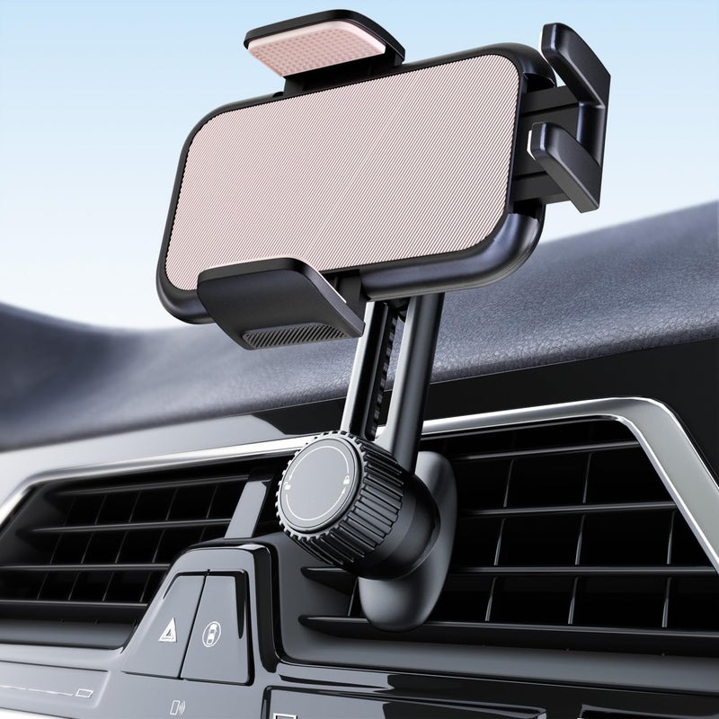 Holdersafe Phone Mount for Car Vent: [Never Blocking] Air Vent Cell Phones Holder for iPhone & Samsung Android Smartphone [Thick Cases Friendly] Hands-Free Auto Mobile Phone Stand (Pink) - Image 1